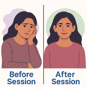 before and after thearpy session