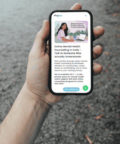 mindhope shows in mobile window
