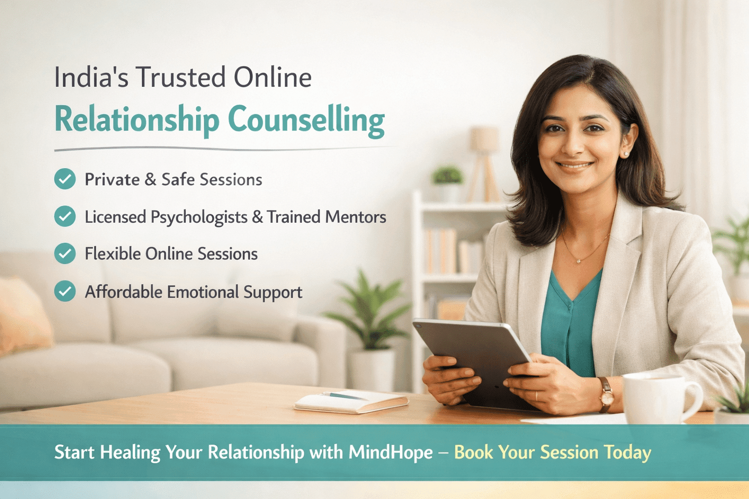 Online Relationship Counselling with Licensed Psychologists at MindHope