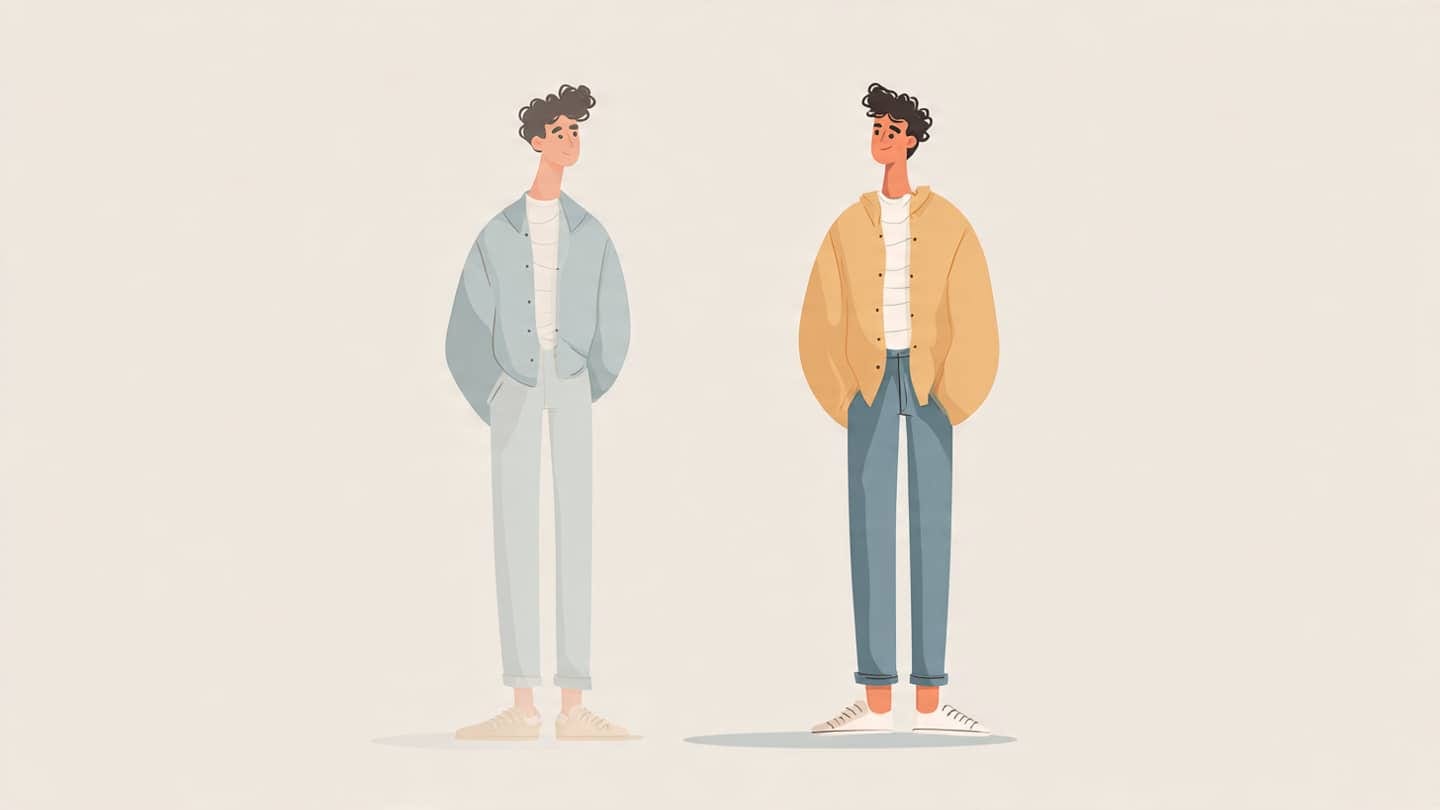 Minimal illustration of a person gradually standing