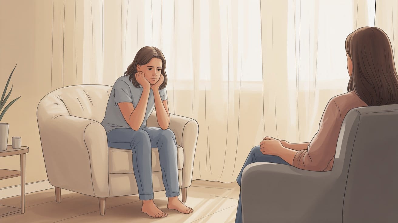 Client slowly opening up during a counselling session