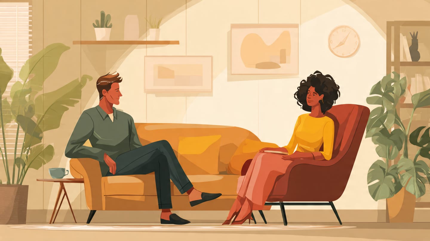 Emotionally confident man communicating calmly in a relationship