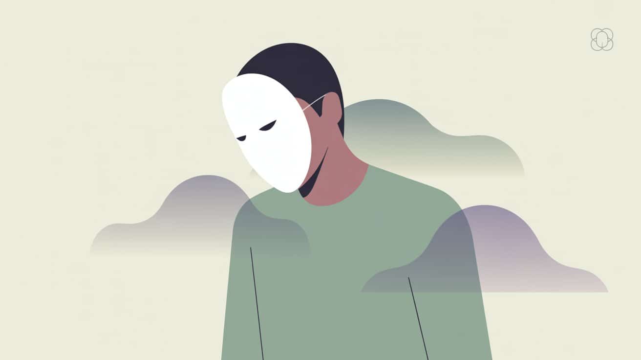 Minimalist illustration depicting mental health awareness and inner peace